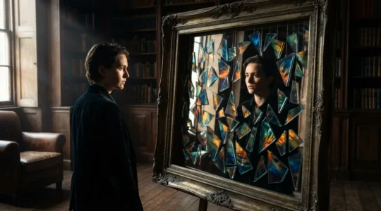 Personne face à un miroir avec reflet symbolisant la pensée bilingue