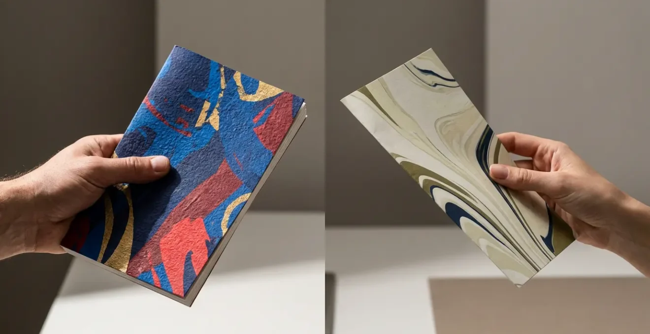 Deux mains tenant des documents différents représentant les styles de communication USA et UK