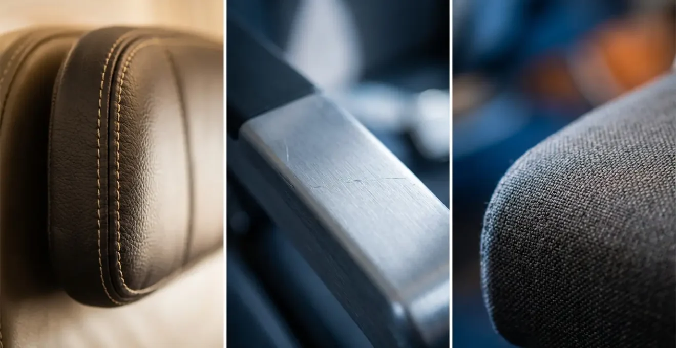 Gros plan sur l'intérieur d'une cabine d'avion moderne avec sièges ergonomiques